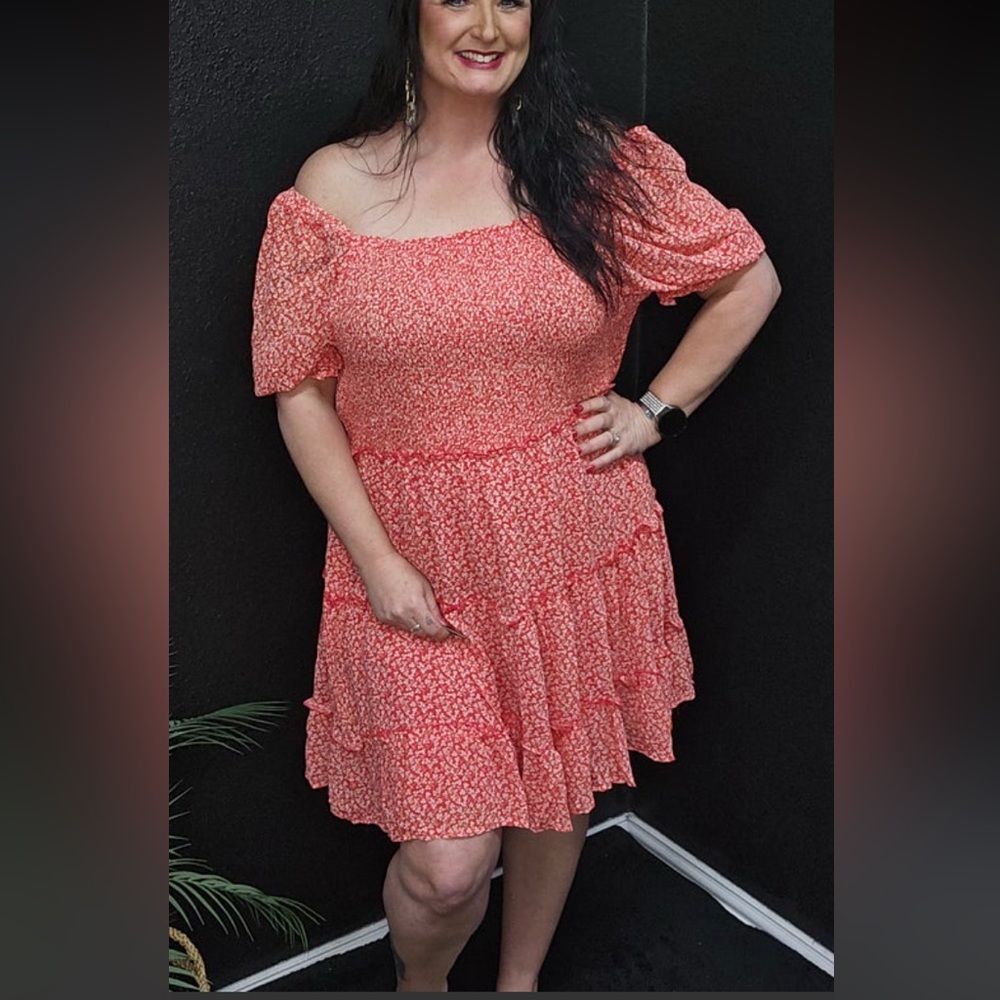 Hayden Red Floral Dress 3XL